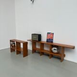 Pair of modernist pine wall shelves, circa 1970