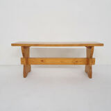 Scandinavian modern pinewood bench, 1960's