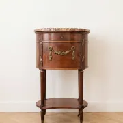 Louis XV style bedside table in wood and marble