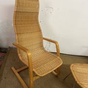 Superb set of chairs and a small wicker table.