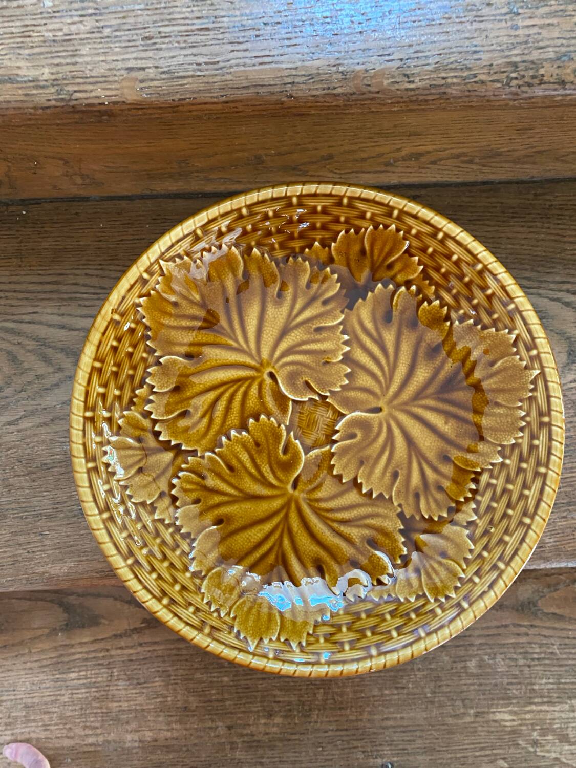 Gien slipware compote dish