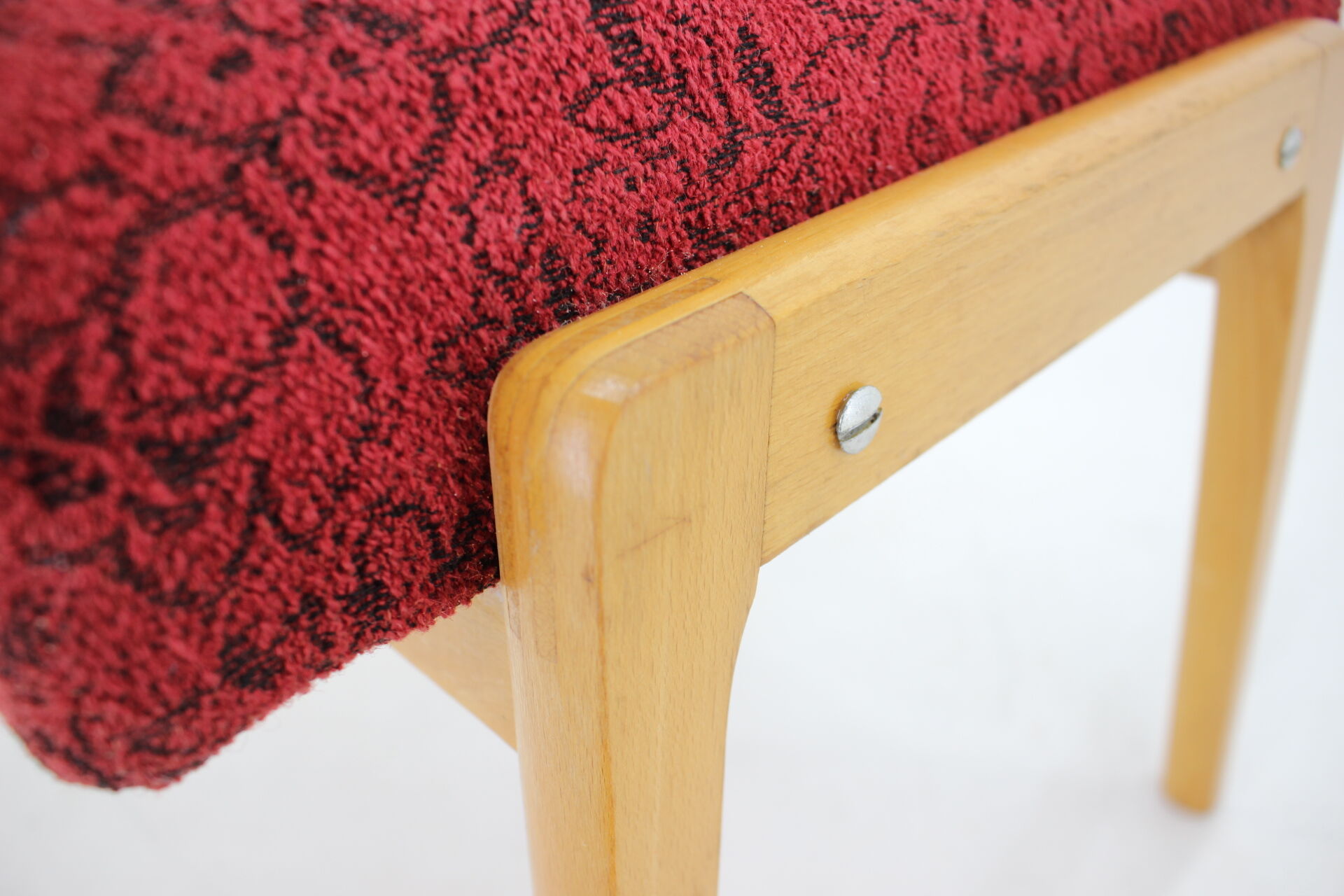 Tabouret de hêtre des années 1960, Tchécoslovaquie