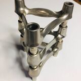 Chrome metal candle holders. Set of 3.