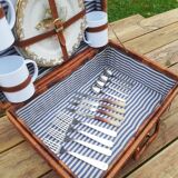 Vintage wicker pic-nic suitcase