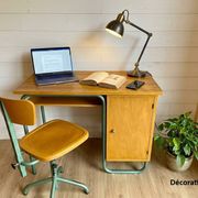 Vintage Stella 1950 school desk and swivel chair set