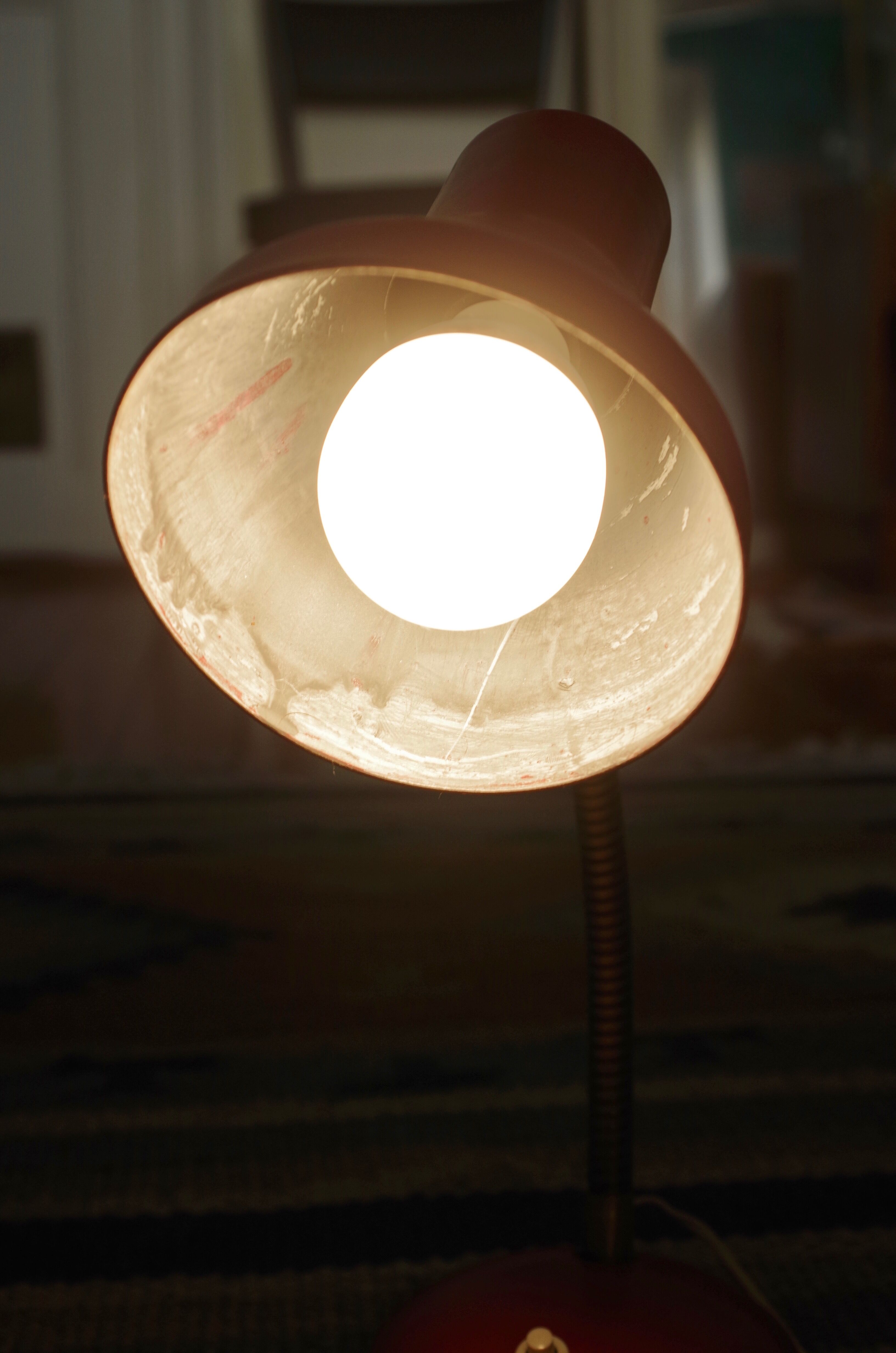 Table lamp red vintage year 70