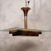 Art Deco pendant lamp by Henri Petitot - Patinated brass - Ca 1930