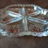 Crystal dish with compartments