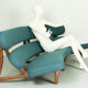 Curved sculptural floating 3-seater sofa dutch design
