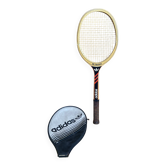 Vintage adidas tennis racket ilie năstase wood + case #e2