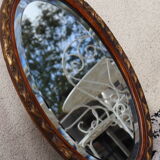 Art Deco beveled oval mirror