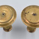Pair of gossip candle holders in bronze and brass gilded period