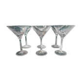 Verres à martini en cristal Censo, années 1980, ensemble de 6