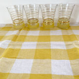 Set of 4 yellow granita glasses