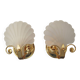 Pair of shell wall sconces Hollywood Regency Italy