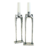 Brutalist candlesticks designed by Corry Ammerlan, 1970’s