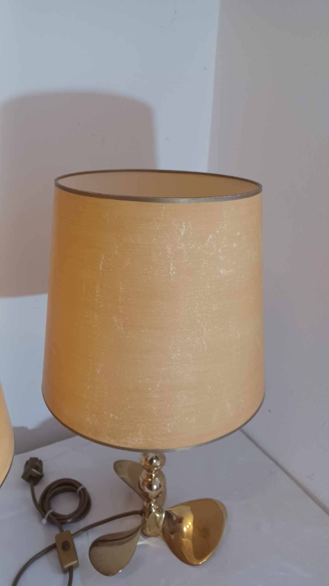 Lot de 2 lampes Hollywood Regency, années 1960/70, en laiton