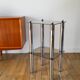 Bolster in chrome and smoked glass, double floors, Design, 1970
