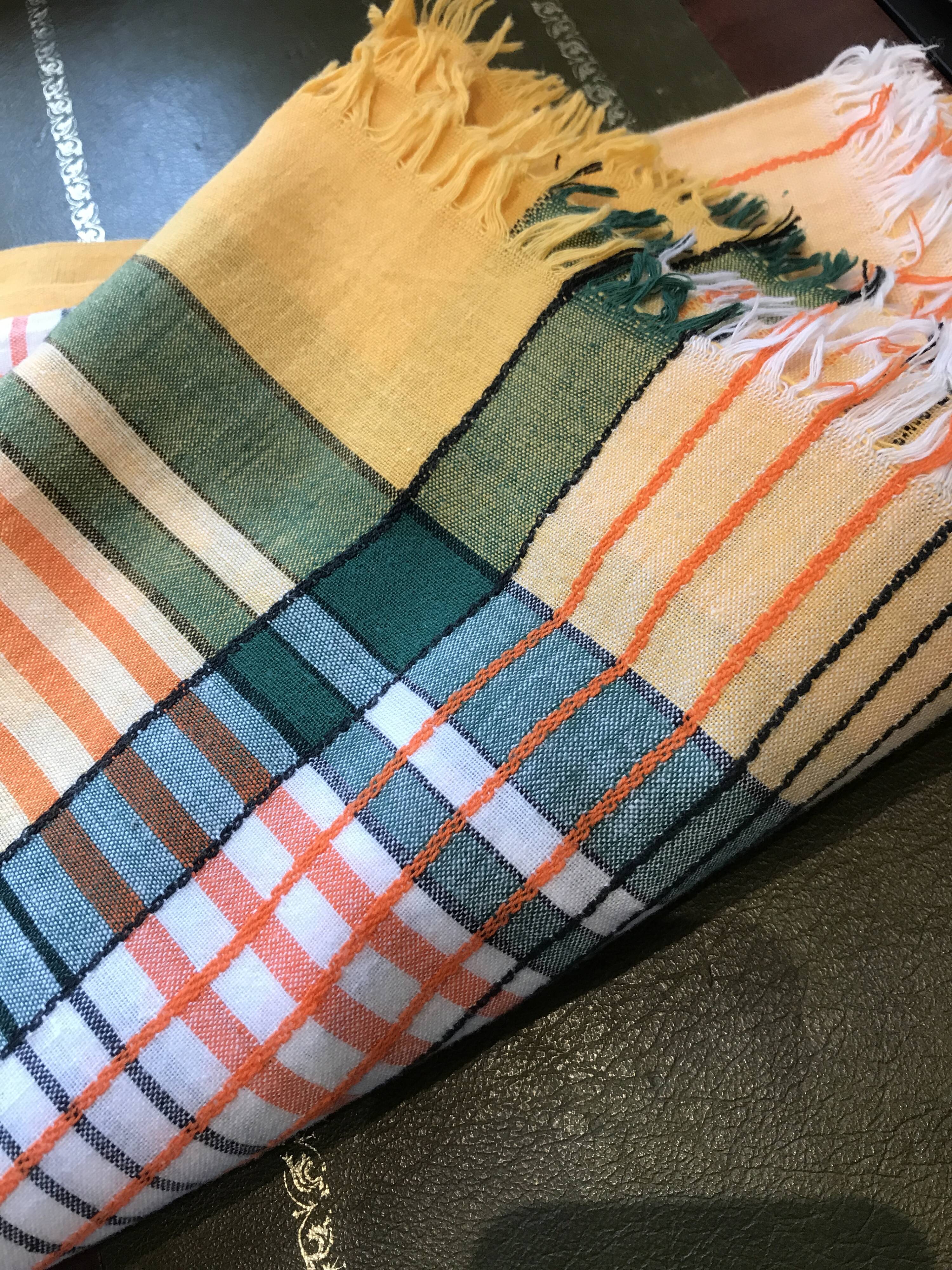 Checkered tablecloth