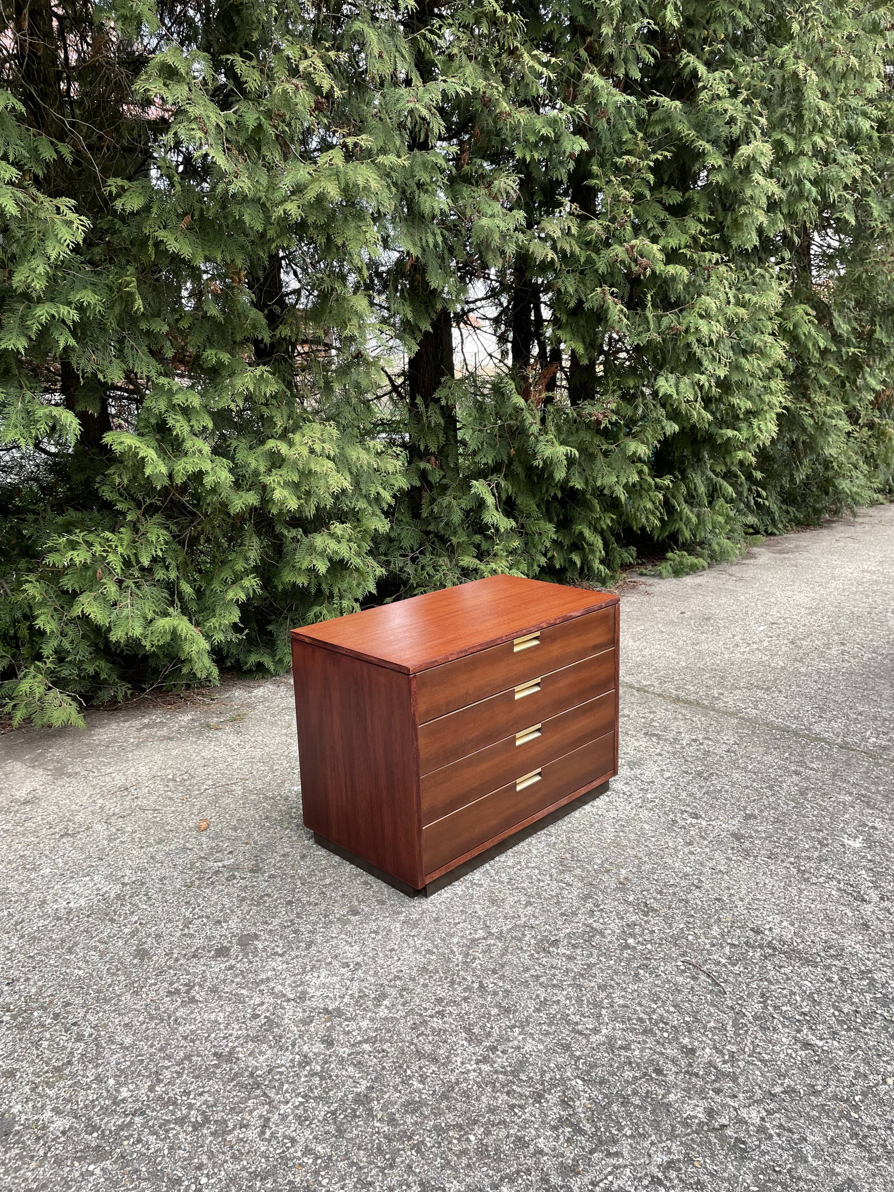 Mid-century scandinavian style chest of drawers dresser with plinth base, 1970s