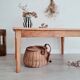Low oak farm table