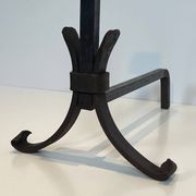 Paire de chenets modernistes en fer forgé