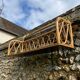 Pair of vintage light rattan wall shelves 1960
