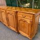 Light solid wood enfilade with Louis XV marquetry, 1950, 230cm.