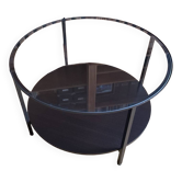 Glass and metal table