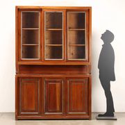 Vintage larch sideboard with sliding metal doors, Italy, 20th century