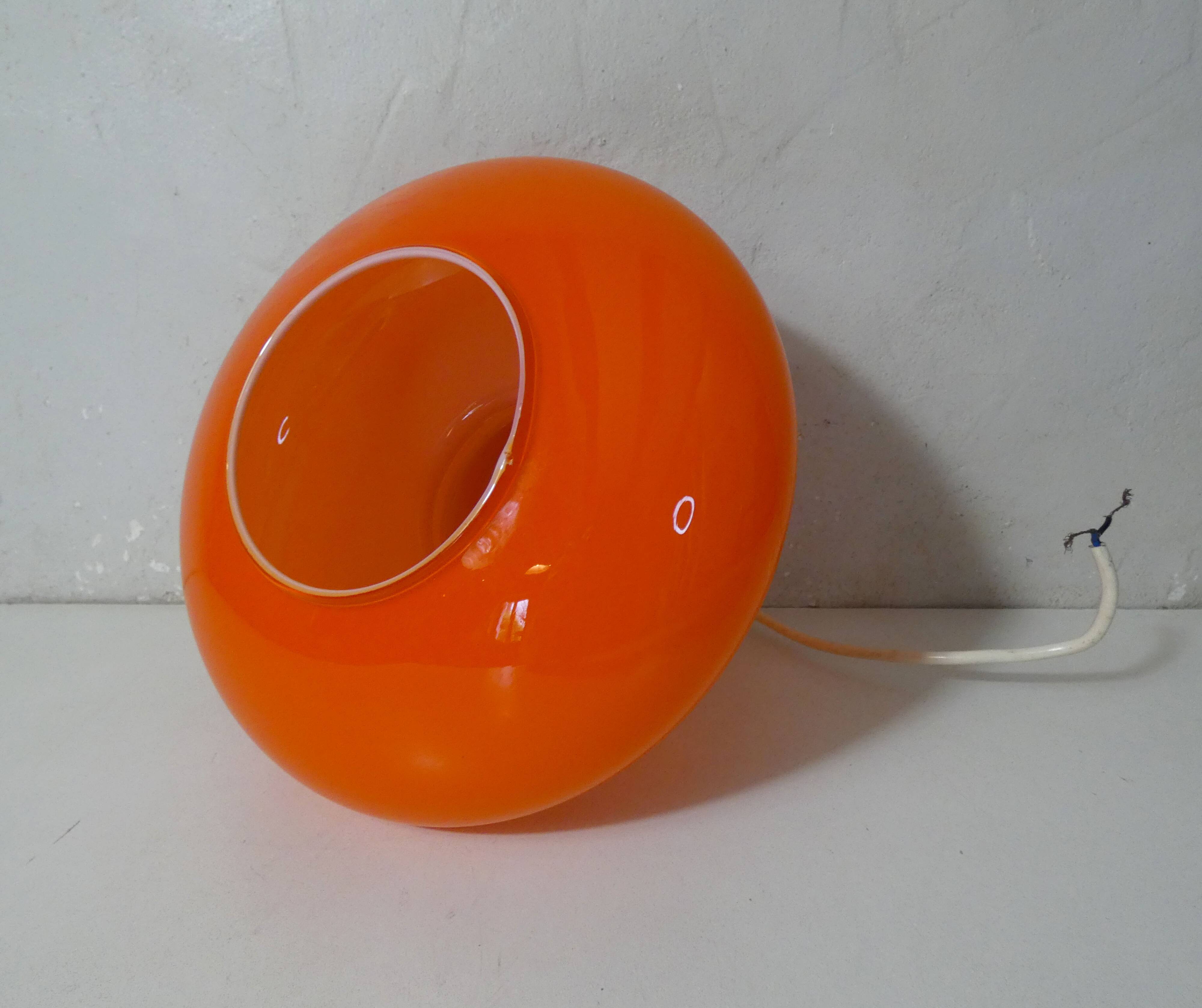 Orange glass pendant light