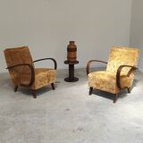Pair of Art Deco H410 Type C armchairs by Jindrich Halabala for UP Zavody