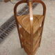 Small cake stand in solid Cuban mahogany and lemonwood inlay, circa 1900