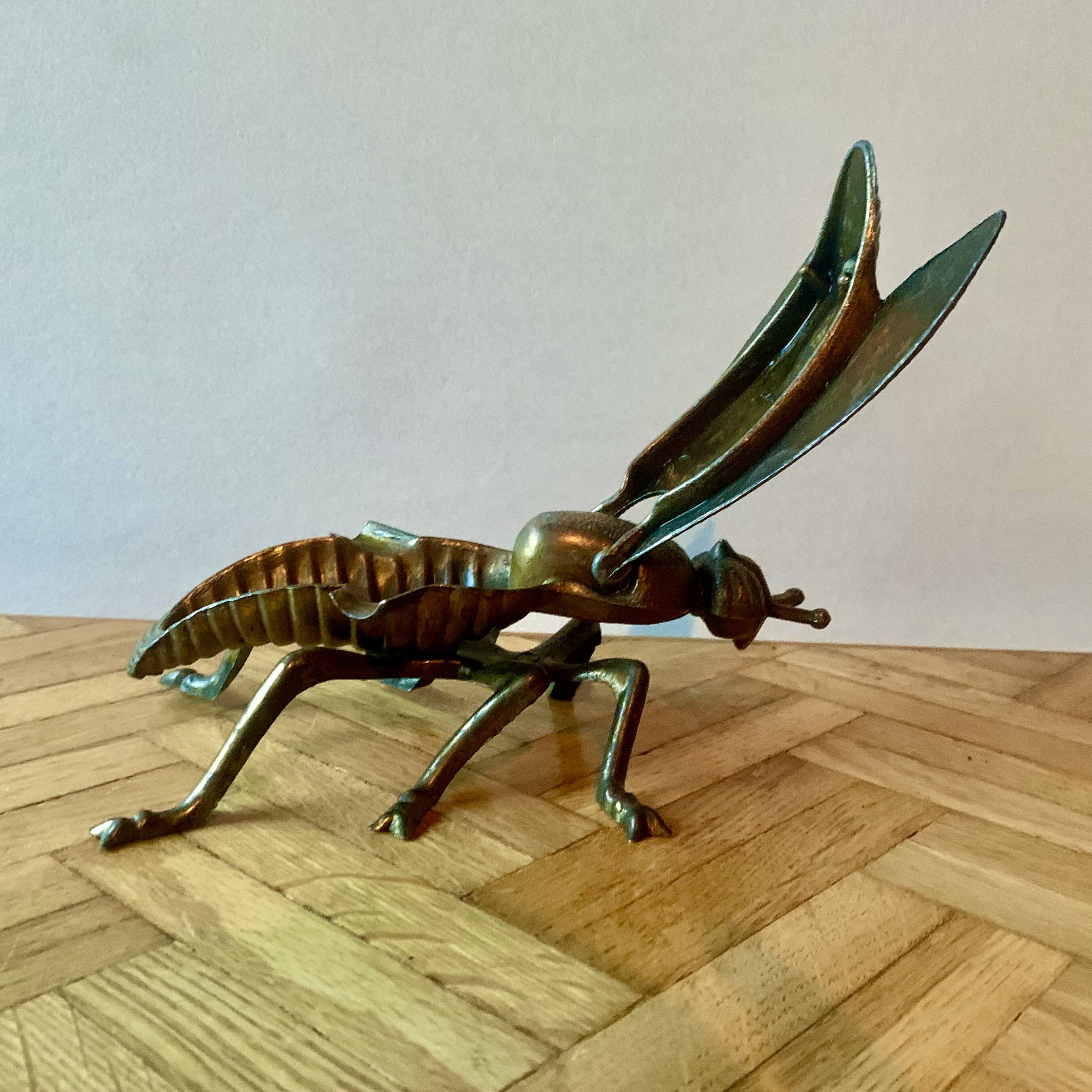 Vintage brass ashtray in the shape of a fly