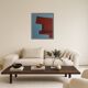 Minimalist canvas "structure in blue and red"