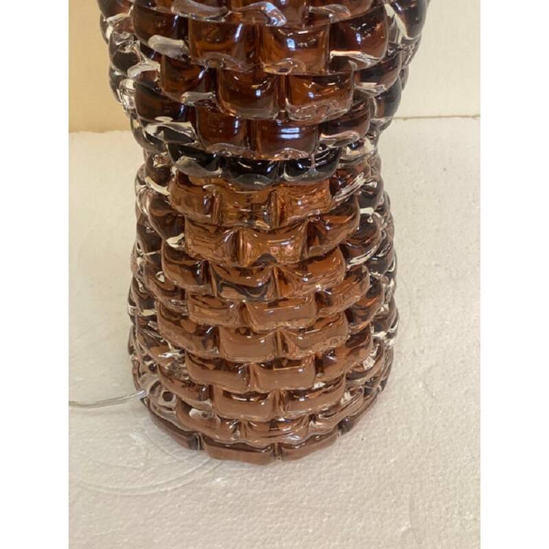 Contremporary" Rostrato" Fumè Murano Glass Table Lamp