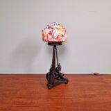 Art Deco table lamp, multi-coloured opaline in the shape of a mushroom, 1920