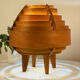Lampe scandinave vintage en lamelles de bois