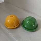 2 mini ceramic butter dishes