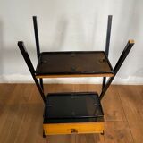 Vintage side table year 50 wood and metal dlg jacques hitier