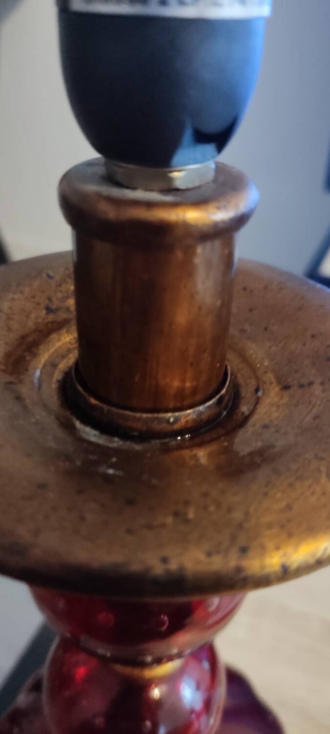 Sampa Helios lamp in red glass