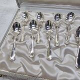 Silver-plated metal cutlery set of 12 teaspoons