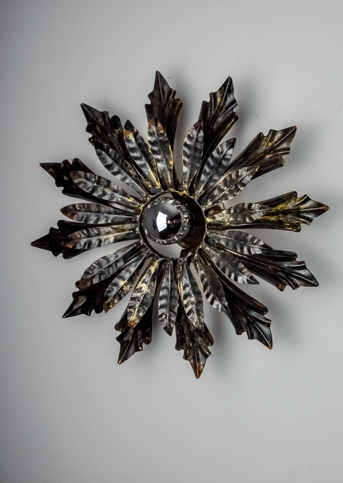 Sun and floral appliques by Ferro Arte, Spain, 1970