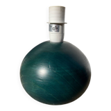 Wooden lamp base, ball-shaped, painted dark green, 1980