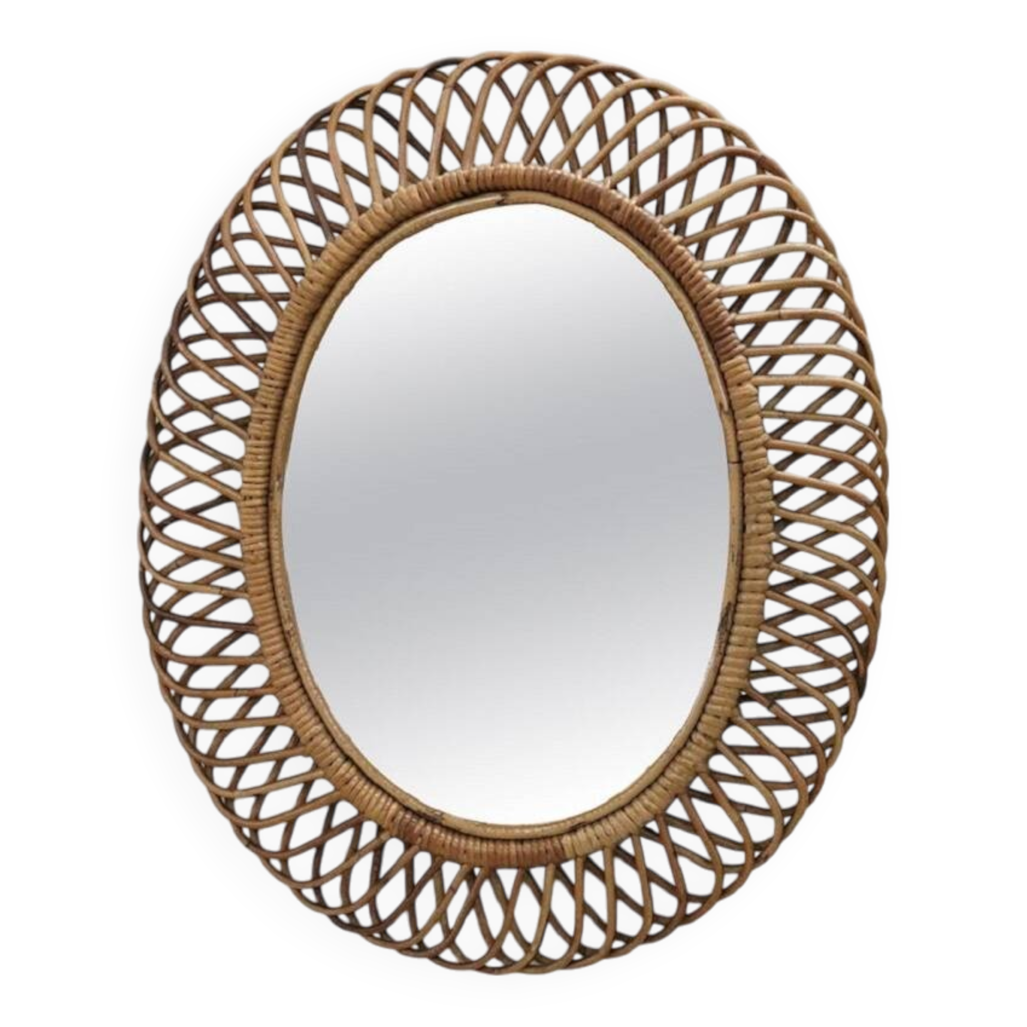 1960s Italian design bamboo mirror