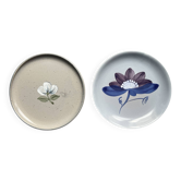 2 grandes assiettes bleues années 70