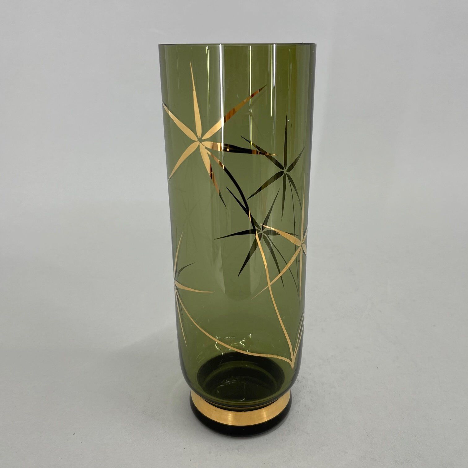 Vase vintage des années 1960 à décor doré, Tchécoslovaquie