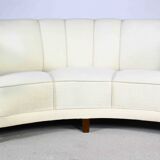 Art Deco Curved Banana Sofa, Denmark 1950s