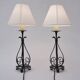 Arts & Crafts pair antique wrought iron table lamps 1920's English, rewired