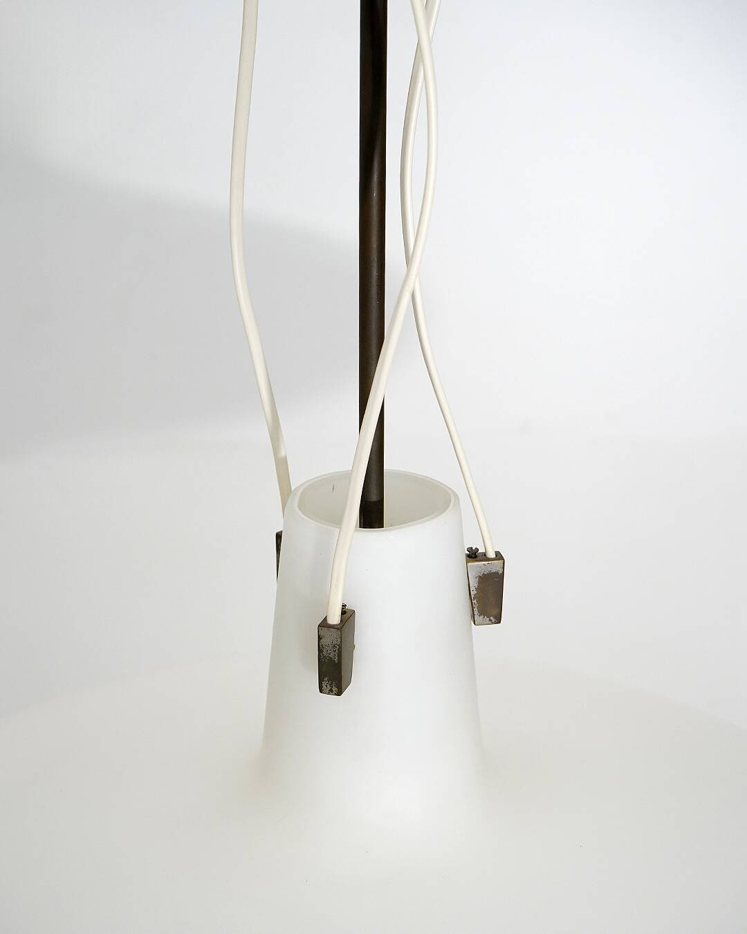Glass and brass chandelier by Bruno Chiarini, 1950s